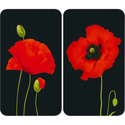 Maximex Капаци за печка в комплект от 2 броя от закалено стъкло 52x30 cm Poppy - Maximex (2521505500)