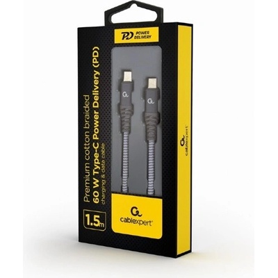 Gembird CC-USB2B-CMCM60-1.5M USB-C (M) - USB-C (M) 3.0, 1.5m, šedý