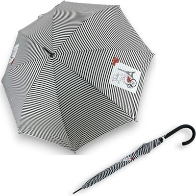 DOPPLER Fiber Flex Long AC Paris - dámský holový vystřelovací deštník bílá 740765P03