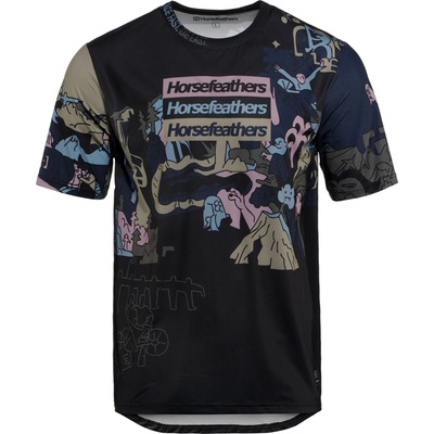 Horsefeathers Мъжка фланелка с къс ръкав за колоездене Horsefeathers Quantum Bike Jersey Cycling jersey - Doodle (056-3961-0211)