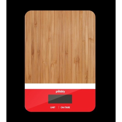 PEBBLY Електронна бамбукова кухненска везна - червена (peb-brr)