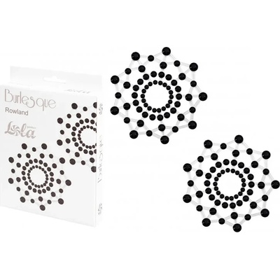 Лепенки за зърна с черни камъни, секси сияние - Chest Burlesque Rowland (3639-02LOLA)