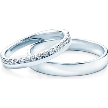 Image 1 of SAVICKI Сватбени халки Dream: бяло злато, диаманти, плоски. 3 мм