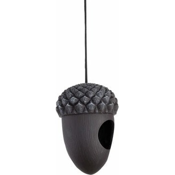 Esschert Design Kŕmidlo závesné Žaluď 11 x 16 cm čierna