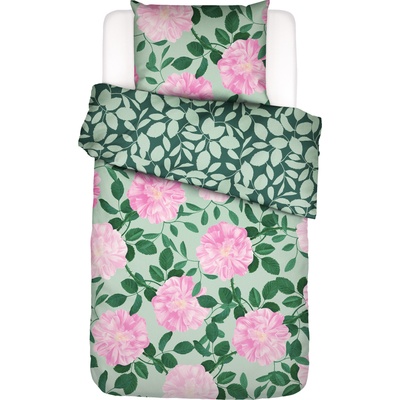 Спално бельо Bloom with a View с калъфка за възглавница 60 x 70 cm затваряне с премятане 140 x 220 см зелено (101619-648-01)