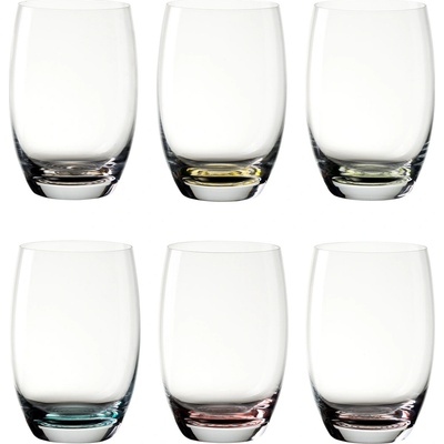 Lunasol Poháre s farebným špirálovým dnom Optima Glas set 6 x 460 ml