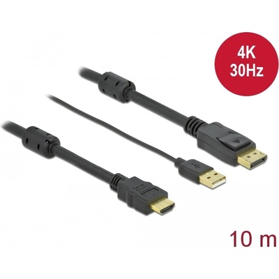 Delock HDMI DisplayPort кабел 4K 30 Hz 10 м