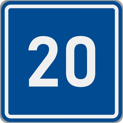 Dopravní značka IP5 (20) Doporučená rychlost