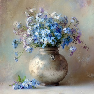 Styler Печатна върху платно картина 32x32 cm Forget-me-not - Styler (CA-17545)