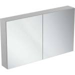 Ideal Standard Mirror&Light - Огледален шкаф с LED осветление и контакт, 120x70 см, алуминий T3499AL (T3499AL)