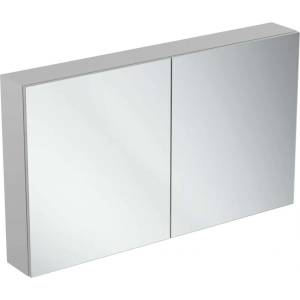 Ideal Standard Mirror&Light - Огледален шкаф с LED осветление и контакт, 120x70 см, алуминий T3499AL (T3499AL)