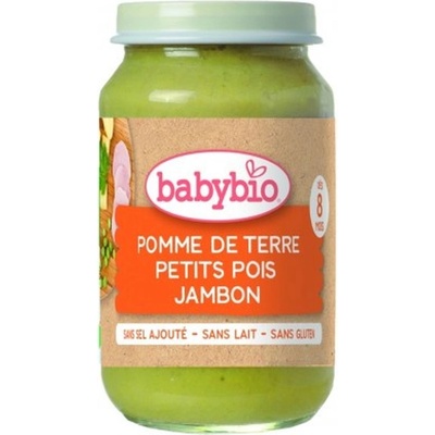 Babybio БИО Зеленчуково пюре с Шунка, зелен грах и картофи 200г