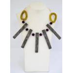 Dannyra Колие Слънце с рог, кожени пръстени, мъхести топчета Dannyra Jewels