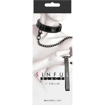 Sinful Collar bdsm obojok s vodítkom black