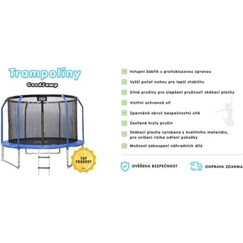 GoodJump 3UPVC 305 cm + ochranná síť + žebřík - Inside