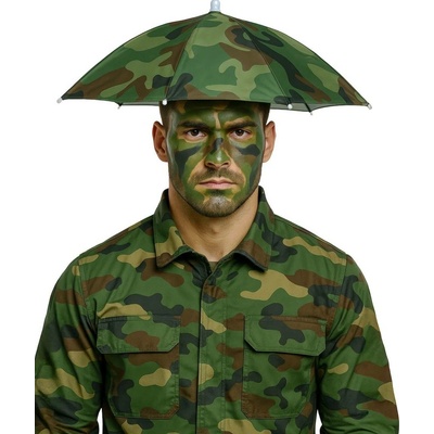 Guirca deštník na hlavu maskáčový