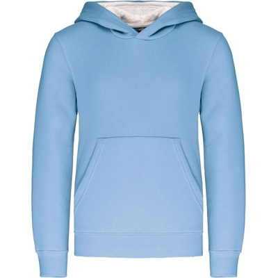 Kariban K453 detská kontrastná mikina s kapucňou sky blue/white