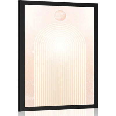 Plakát moderní broskvová duha Mid-Century - 60x90 white