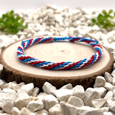 Certom náramek přátelství - modrá + bílá + červená 0248