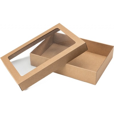 Eobaly.cz Dárková krabice dno + průhledné víko 340x230x70 mm 25 ks
