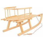 Lena Lighting Wooden sled for a child with a backrest and a rope