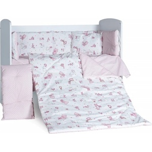 Dizain Бебешки спален комплект ЗОО БУКВИ РОЗОВ Ластик Цип Comfort Line