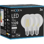 Mexen Vintis 3x светодиодна лампа на филaмент E27, G80, 10W, Неутрална - 4000K, 1320 lm, (L155-E27-1040-00x03)