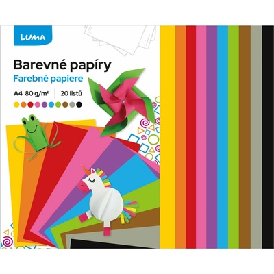 Papír LUMA barevný A4 20ks – Zbozi.Blesk.cz