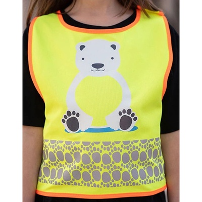 Korntex Wildlife detská reflexná vesta KX119K Ice Bear Yellow