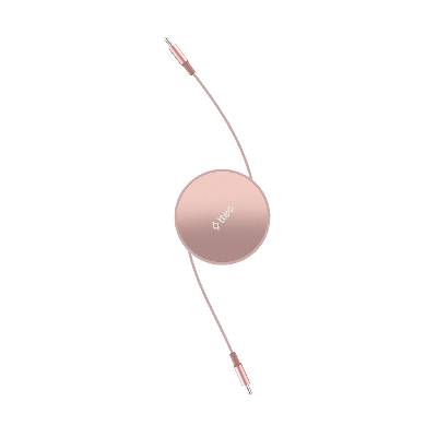 Data кабел ttec USB-C to USB-C Mini Retractable 100W PD/QC 120cm Fast Charge Cable, Sunset Blush - Розов