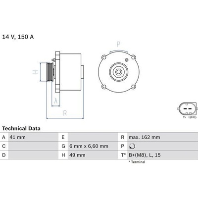 Alternátor BOSCH 0 986 041 750