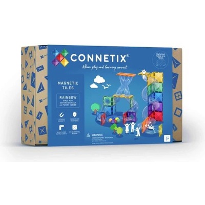 CONNETIX CONNETIX® Rainbow Ball Run Expansion Pack магнитна строителна играчка 66 бр