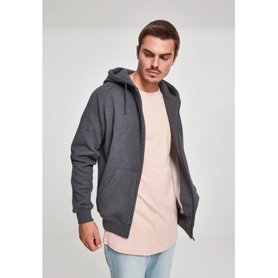 Urban Classics Мъжки изчистен суичър с цип Urban Classics charcoal TB014CUB-TB014C-00091 - Тъмносив, размер L