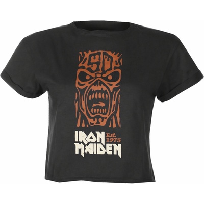 AMPLIFIED дамска тениска (crop top) IRON MAIDEN - 50TH - ORANGE TOTEM POLE - CC - AMPLIFIED - ZAV430P600
