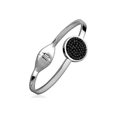 Šperky4U ocelový s krystaly Crystals from Swarovski BLACK JET LV7001-JET