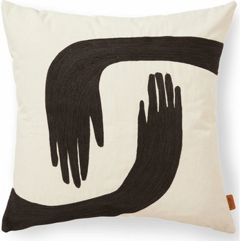 ferm LIVING vankúš POSE biela / hnedá bavlna 50 x 50