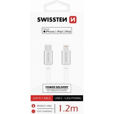 Swissten 71506030BOX USB/LIGHTNING, 1,2m, bílý
