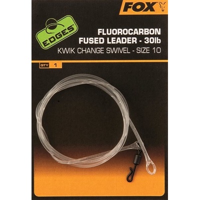 FOX Fluorocarbon Fused Leader 30lb + Kwik Change Swivel veľ.10