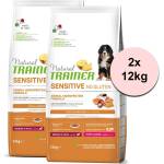 Natural Trainer Natural SENSITIVE Без Глутен Кученца и Юноши Среден / Макси Сьомга 2 x 12 кг