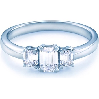 SAVICKI Годежен пръстен с три камъка: бяло злато. диаманти