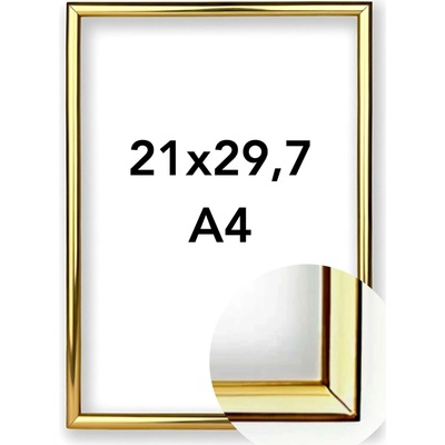 Fotorámeček BF Rozměr: A4 - 21 x 29,7 cm, Barva: Zlatá, Typ zasklení: Sklo