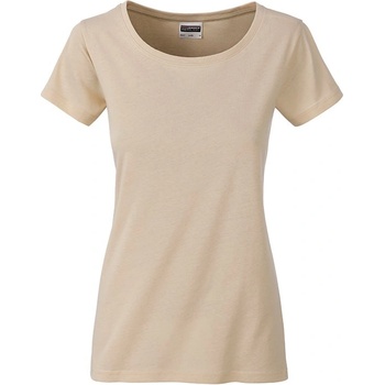 James & Nicholson Klasické dámské tričko z biobavlny 8007 Stone