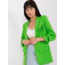 Italy Moda dámské sako s nařasenými rukávy světle zelená