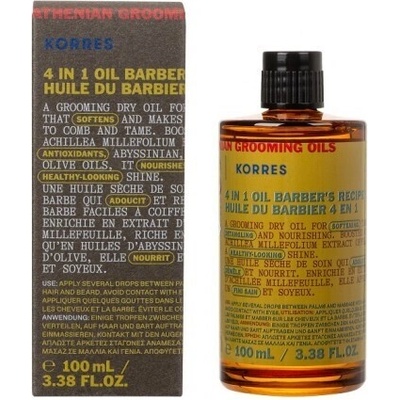 KORRES Подхранващо сухо масло за коса и брада, Korres Athenian Grooming Men' s Grooming Dry Oil 4 in 1 for Hair & Beard 100ml