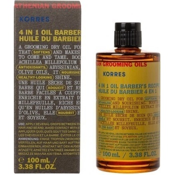 KORRES Подхранващо сухо масло за коса и брада, Korres Athenian Grooming Men' s Grooming Dry Oil 4 in 1 for Hair & Beard 100ml