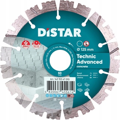 DISTAR Diamantový kotouč na betonu 125 mm x 22,23 mm 14315347010