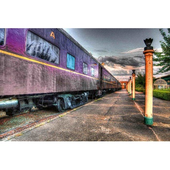 DIMEX ART s. r. o Флизелинов фототапет лилав влак на гарата 375 x 250 см