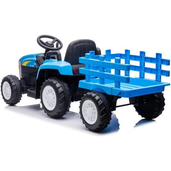 Mamido elektrický traktor New Holland s přívěsem modrý
