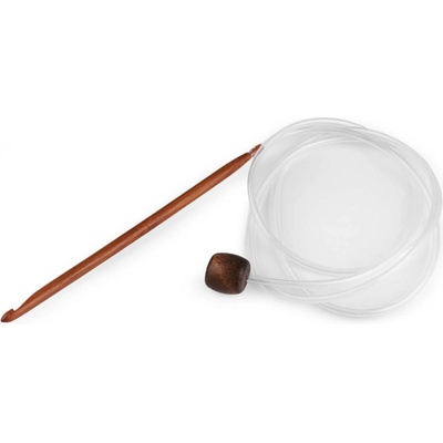 Bambusový háček na tuniské háčkování Varianta: 7 (6 mm) bambus tmavý, Balení: 1 ks