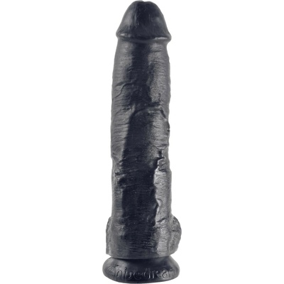 King Cock 10" penis s semenníkmi čierny